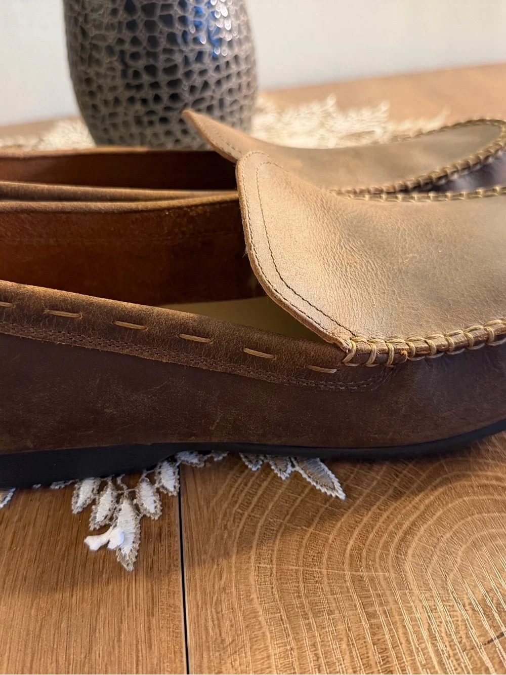 Men’s Frye & Co. Drivers/Loafers Natural Brown Leather Oiled 9.5 M